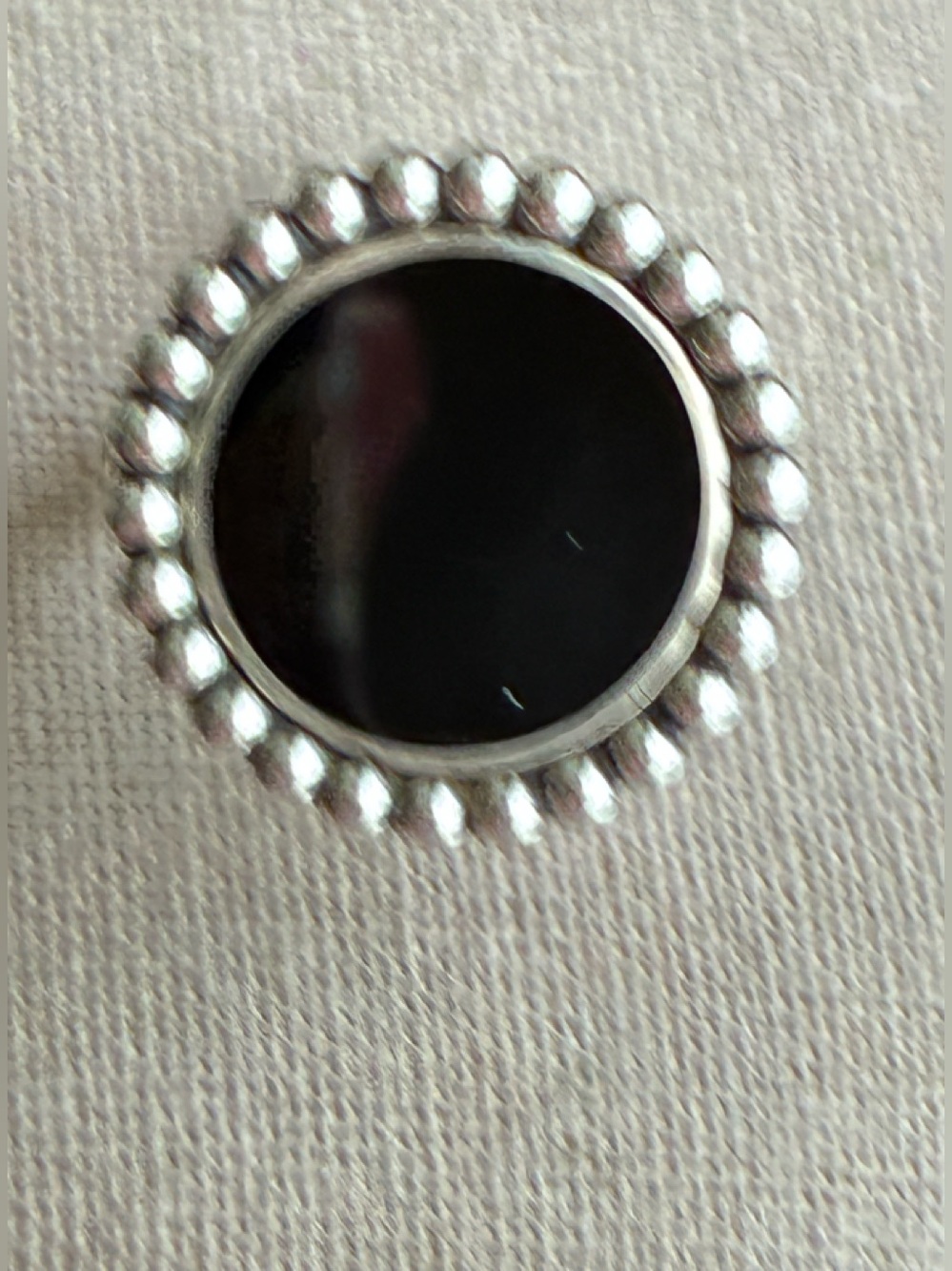 Sterling silver LAGOS MayaOnyx circle ring